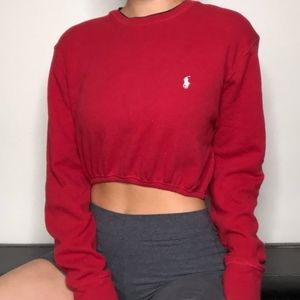 POLO RALPH LONG SLEEVE CROP TOP L